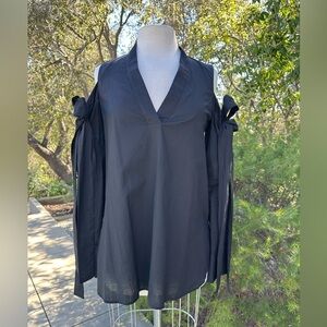 Robert Rodriguez cold shoulder long sleeve blouse with bows-  size S